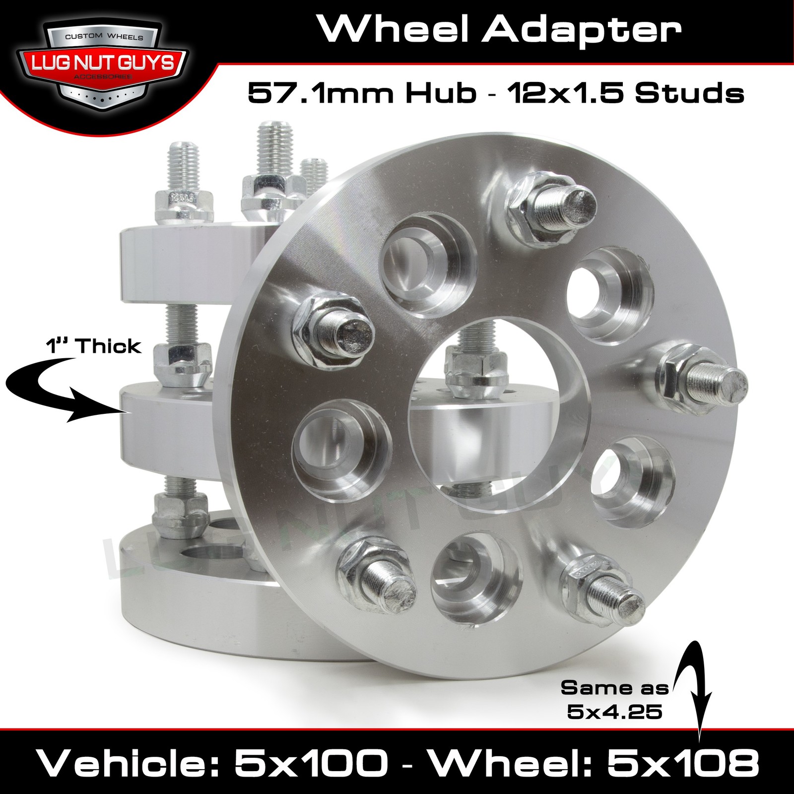 4 Wheel Adapters Converts 5x100 To 5x108 1\
