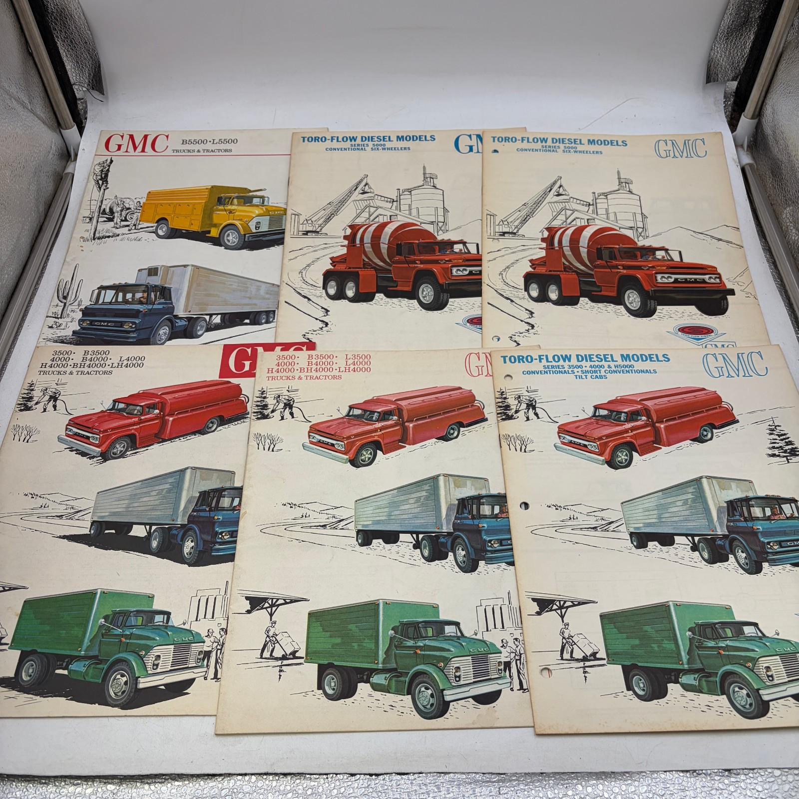 Lot of 6 - 1961-64 GMC Truck Brochure Lot Toro-Flow Diesel B5500 L5500 3500 5000