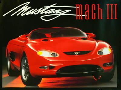 Mustang Concept Car Mach III Dealer Auto Show Poster Ford SVO GT I Show Design