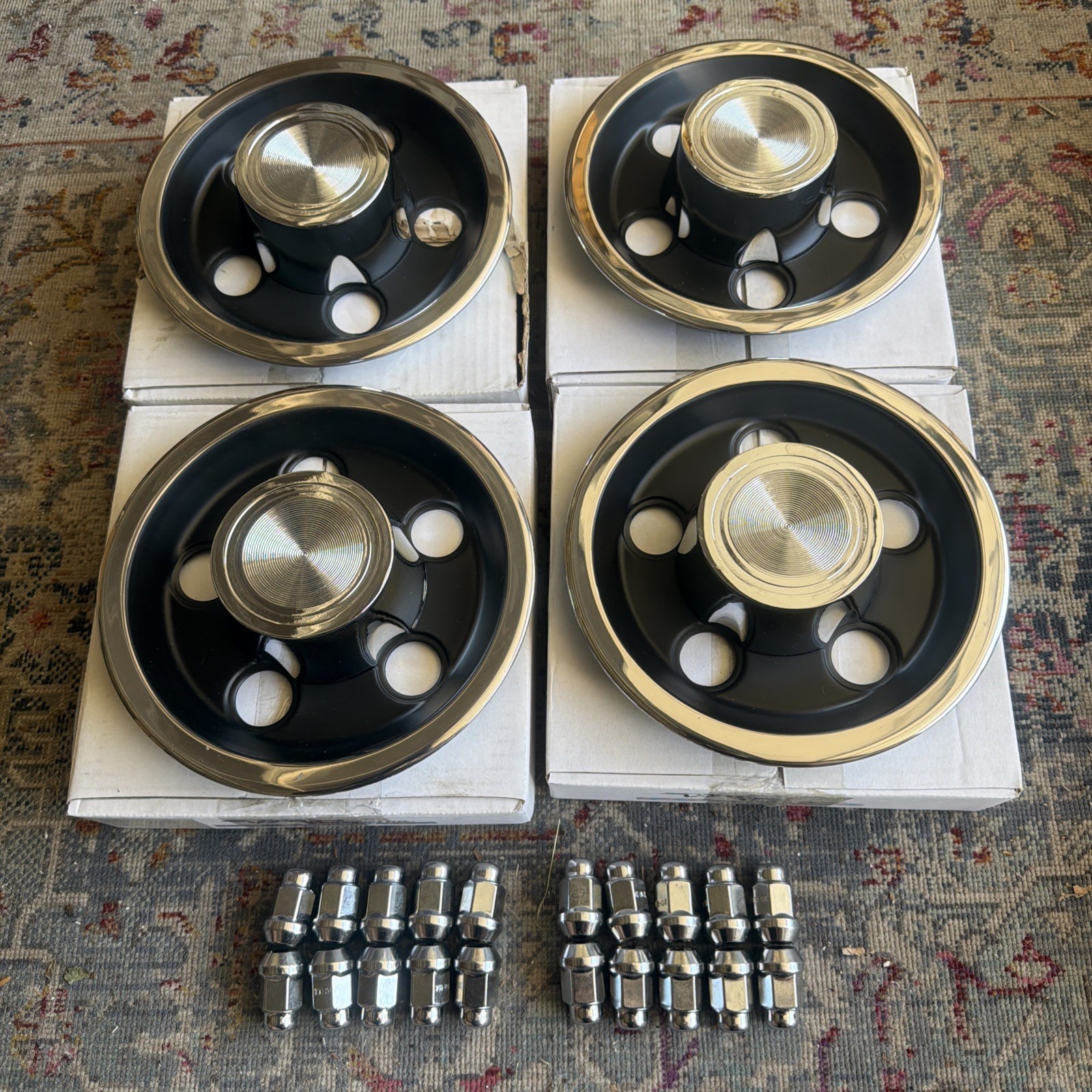 1966-1968 Pontiac GTO & Firebird Rallye Rally 1 Center Caps Set 4 Blems Nice New