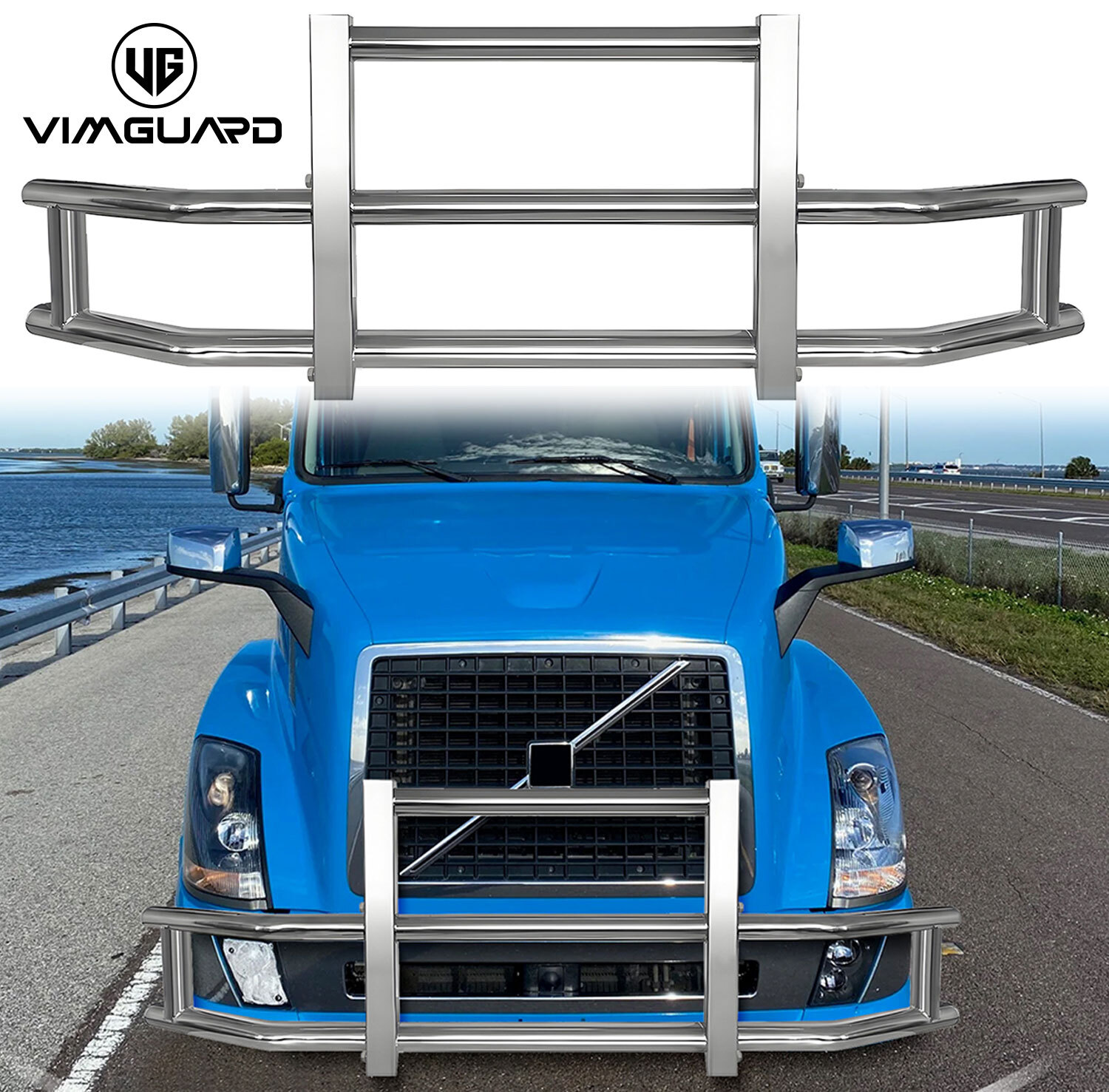 Front Deer Guard Bumper Steel for Volvo Vn Vnl 2004-2017 With Mounting Bracket