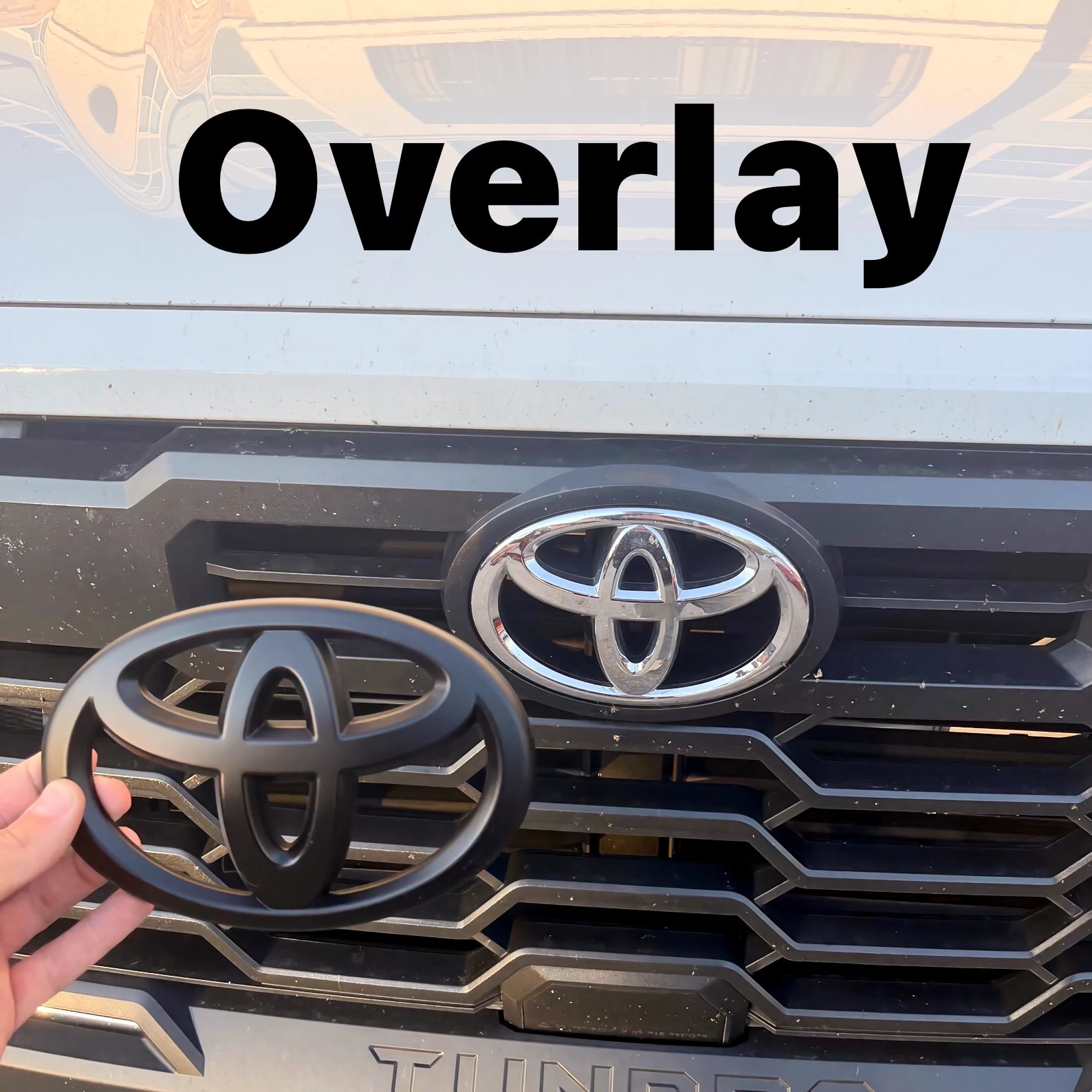 Overlay 2022-2025 Fit For Toyota Tundra Matte Blackout Front Grille Emblems