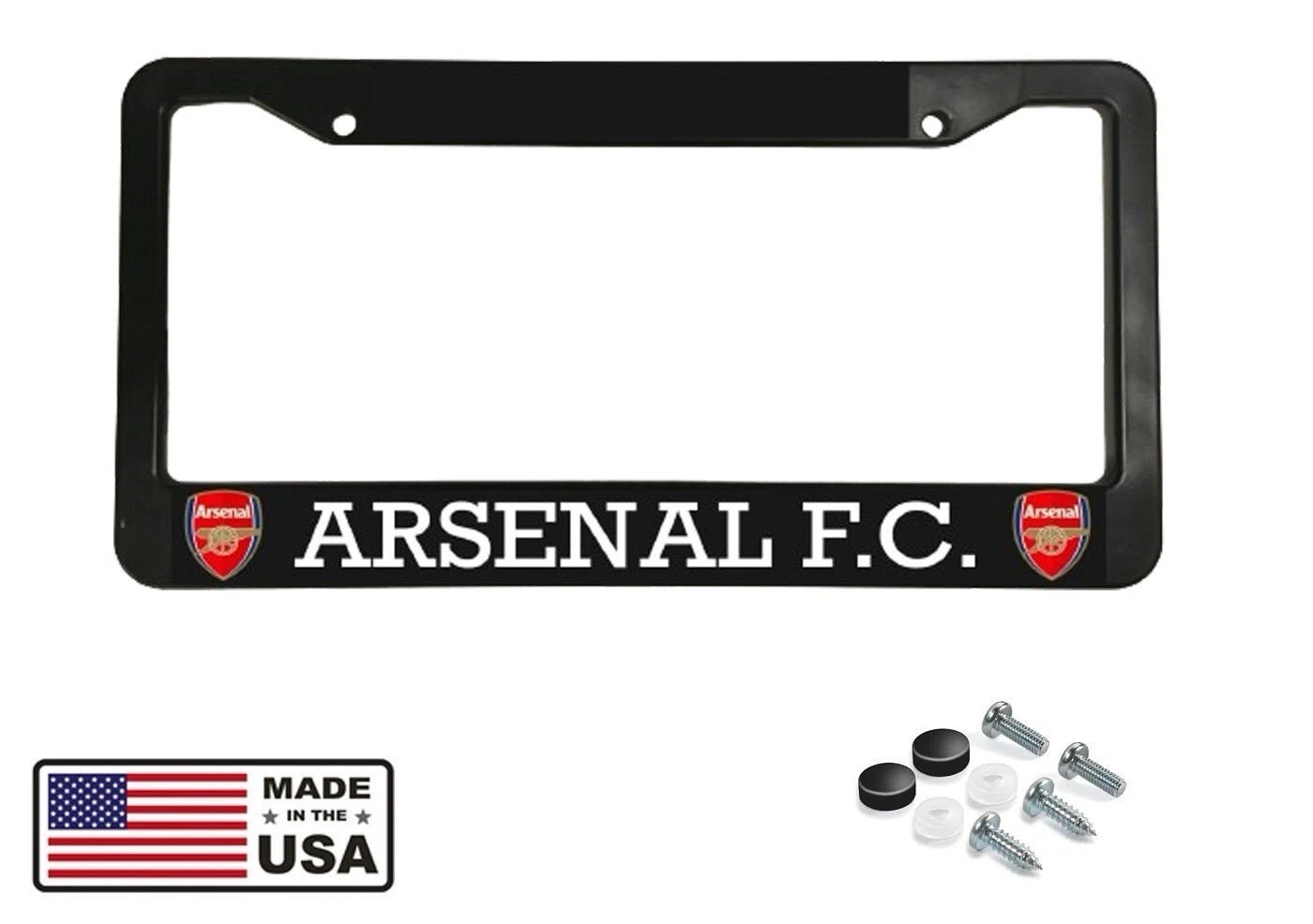 Arsenal FC Black Stainless Steel License Plate Frame | USA & Canada Fit Arsenal FC Black Stainless Steel License Plate Frame | USA & Canada Fit