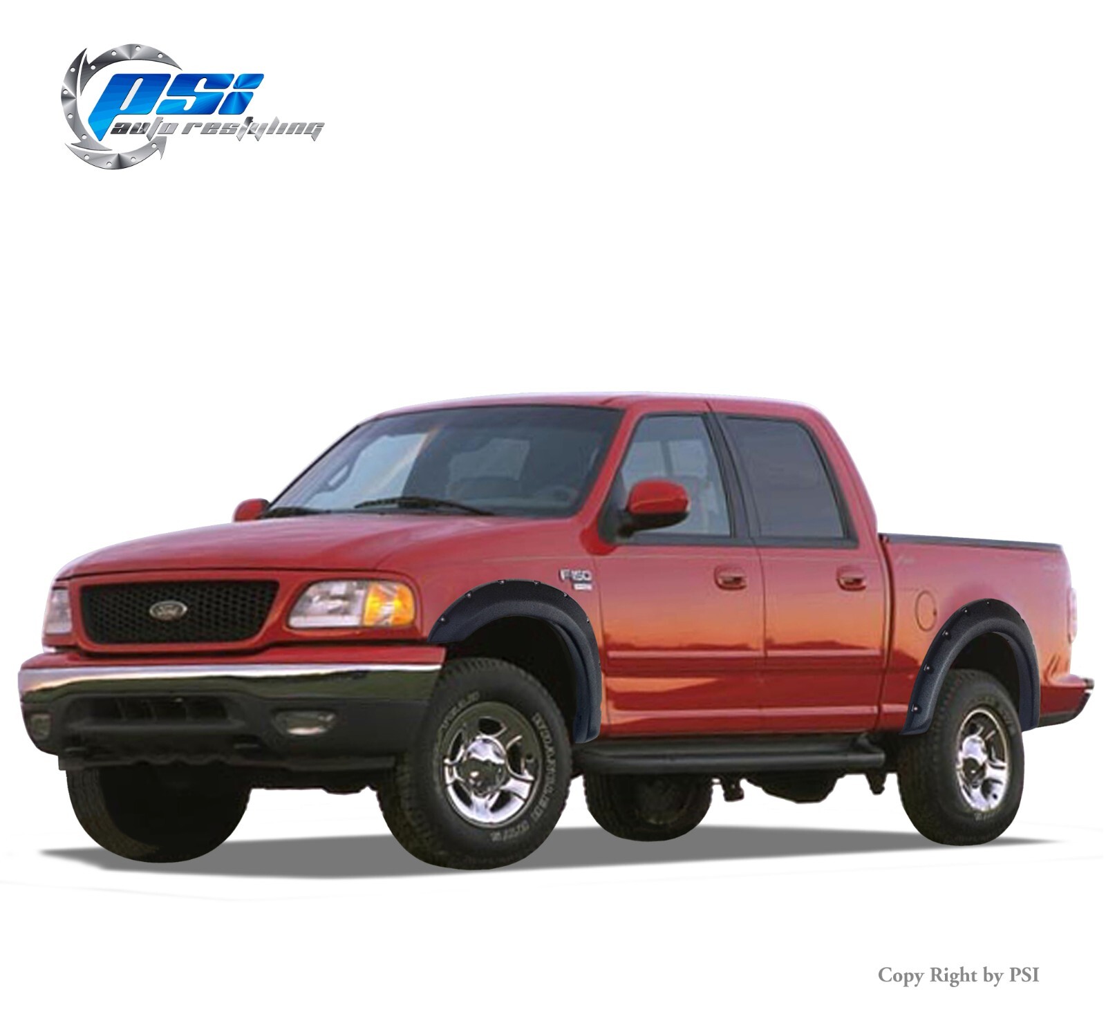 Pocket Rivet Textured Fender Flares Fits Ford F-150 1997-2003 Styleside Only