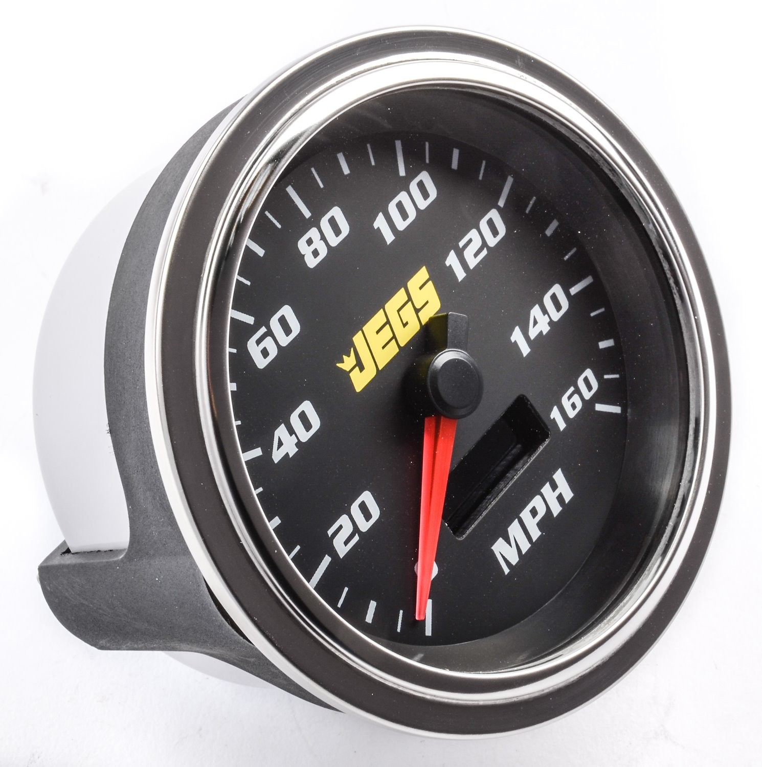 JEGS 3 3/8 in. Diameter Electronic Programmable Speedometer Black