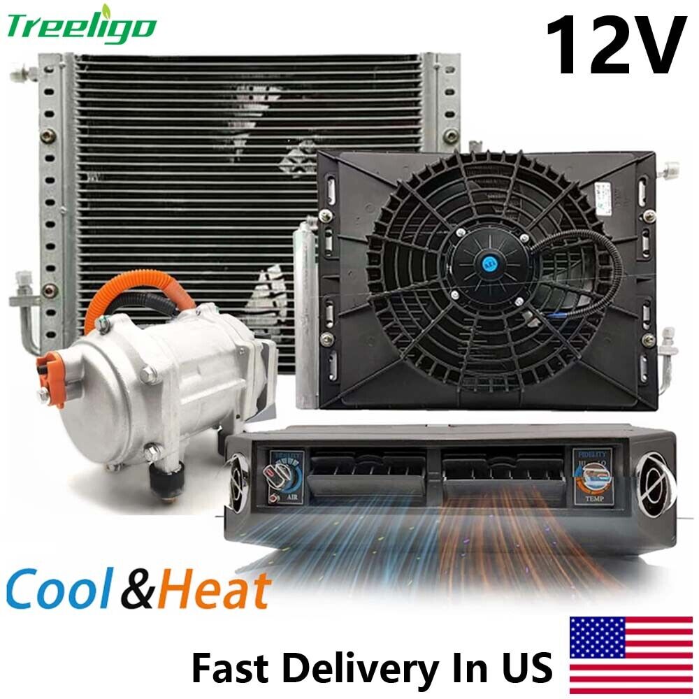 12V 8800 BTU Cool&Heat Car Air Conditioner Electric Truck AC Unit Universal