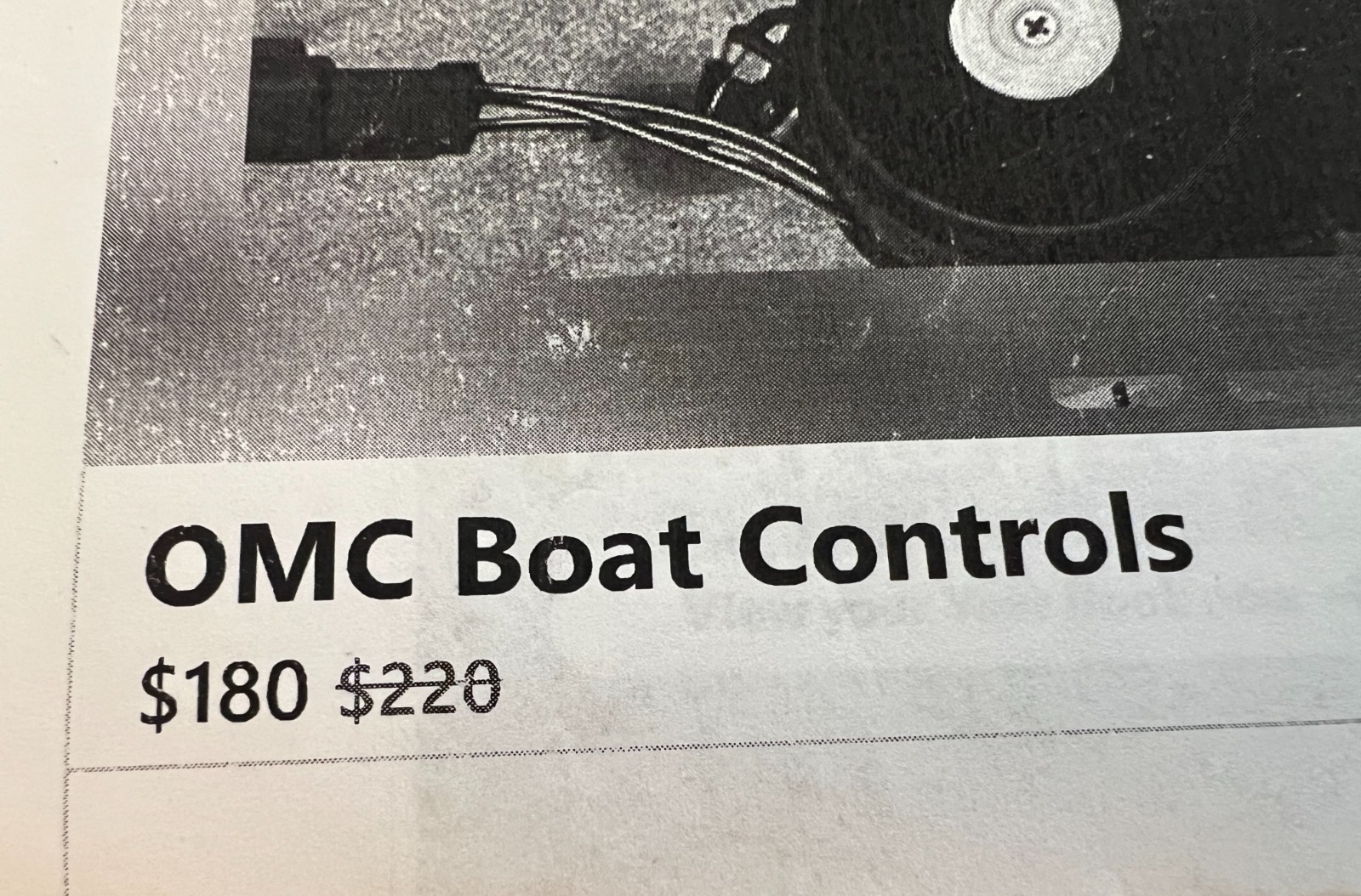 OMC boat controls for shift and throttle