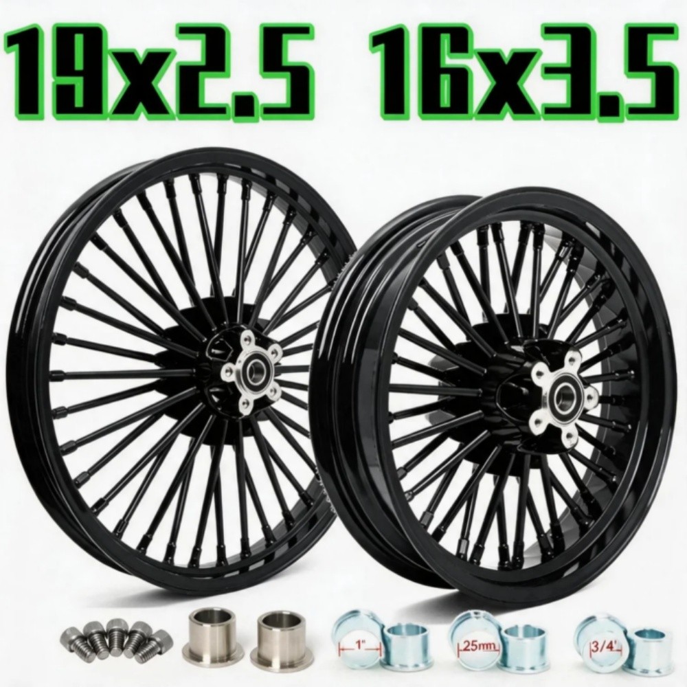 19x2.5 16x3.5 Fat Spoke Wheel for Harley Dyna Narrow Glide 00-05 Sportster 00-07