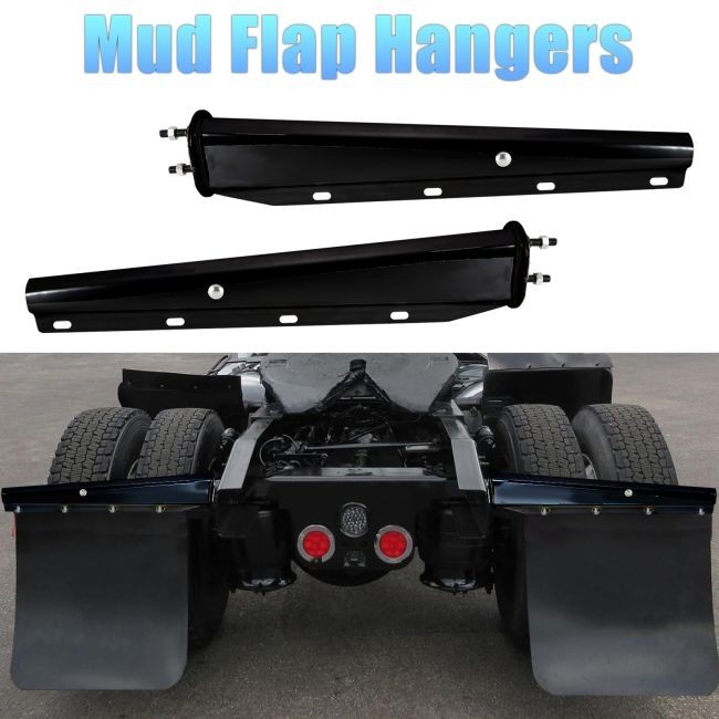 Black Coated Carbon Steel Spring Loaded Semi Truck Mud Flap Hangers 30