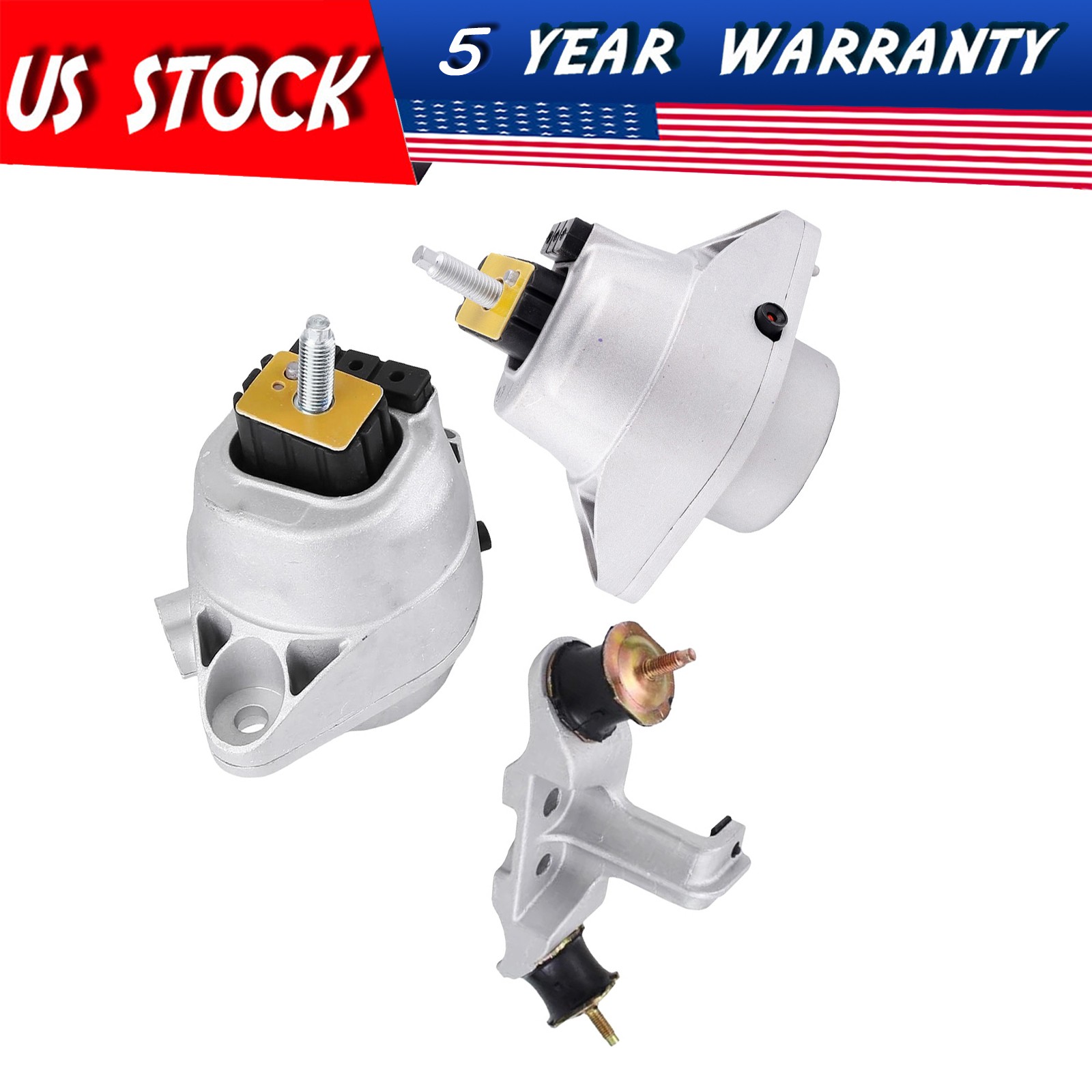 3x Engine Mount & Trans Mount Set 2013-2015 For Cadillac ATS 2.0L RWD for Auto