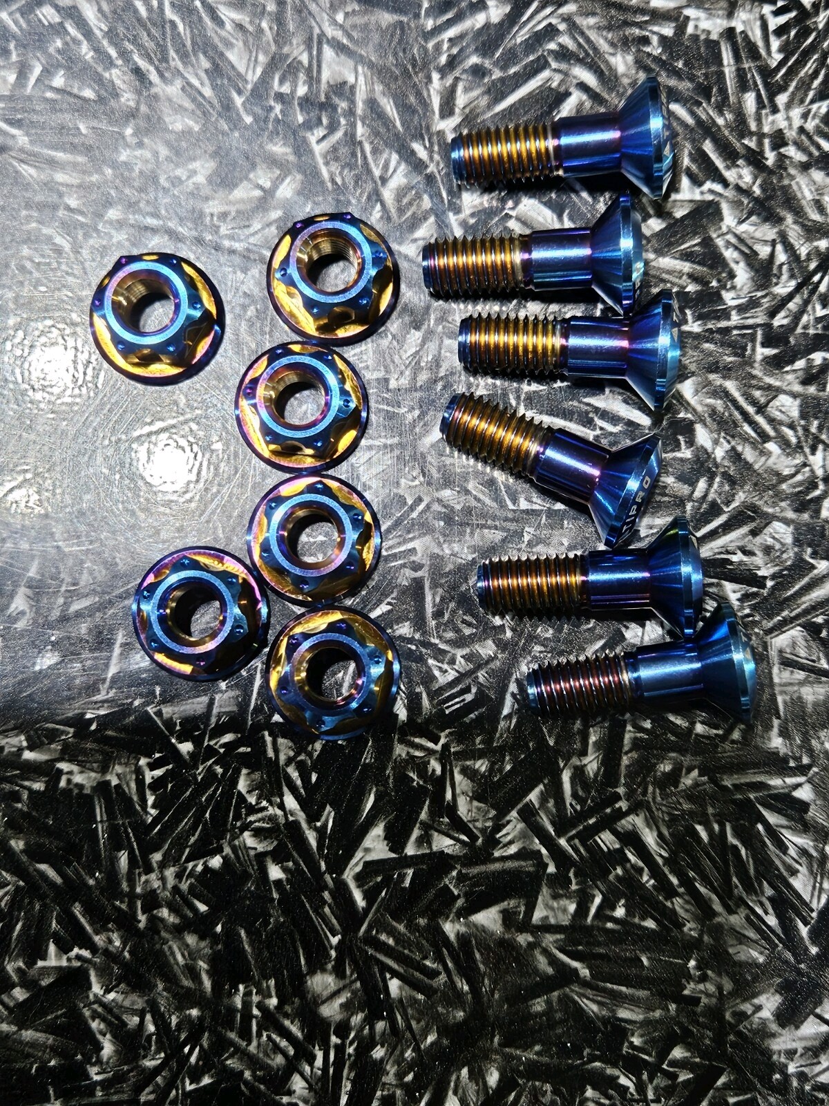 Titanium FR Sprocket Bolts + Nuts For DR-Z400 2005 / 2025. 12pcs 