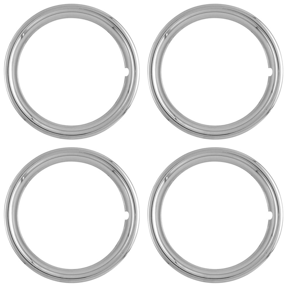 4 NEW 15' CHROME Steel Wheel Trim Rings Beauty Rims Glamour Ring Rim Edge Bands