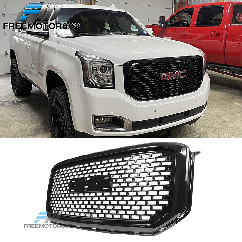 Fits 15-20 GMC Yukon & XL Denali Style Gloss Black Front Bumper Mesh Grille Fits 15-20 GMC Yukon & XL Denali Style Gloss Black Front Bumper Mesh Grille