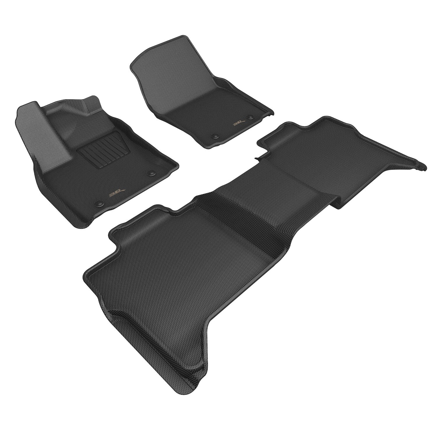 3D 22-26 Fits Toyota Tundra Crewmax Cab 5 Seat Floor Mat Embossed Pattern Black