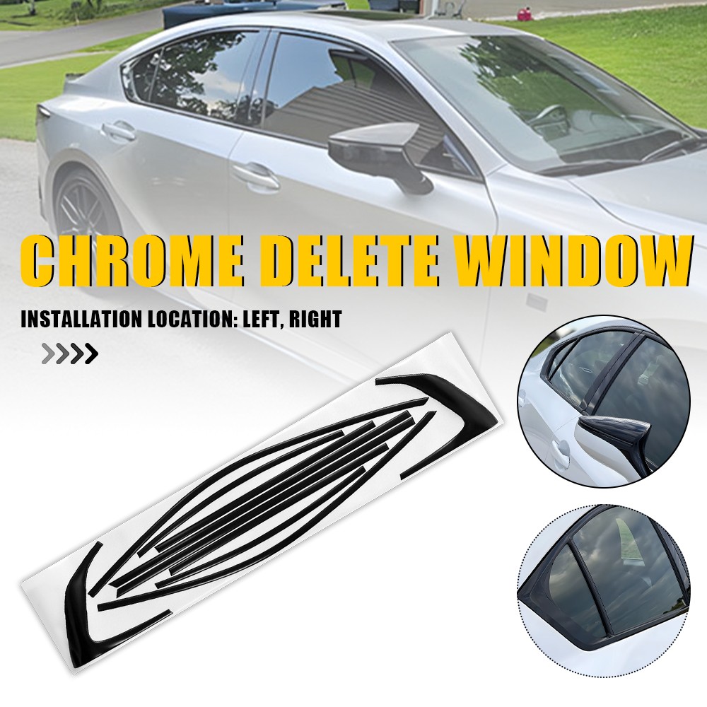 1Set Glossy Black Tint Vinyl Window Overlay Sticker Trims For Lexus IS 2021-2025