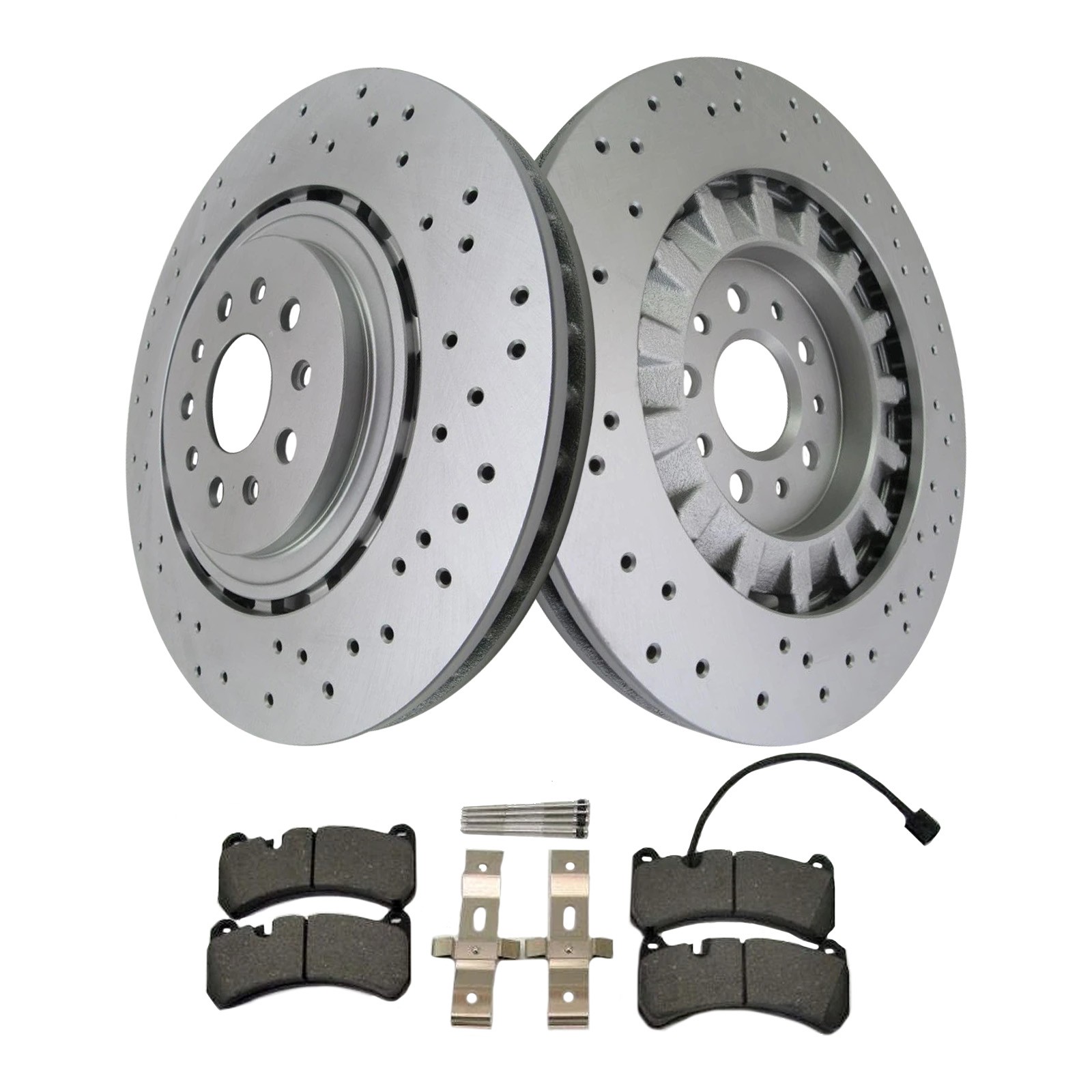 Fits 2014-2022 Maserati Ghibli Quattroporte front brake pads & brake rotors Set