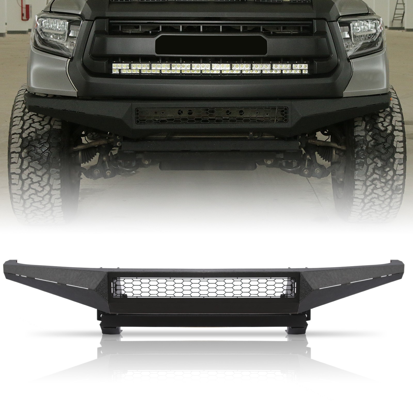 Fit for 2014 - 2020 Toyota Tundra Front Carbon Steel Bumper W/ LED Corner Light