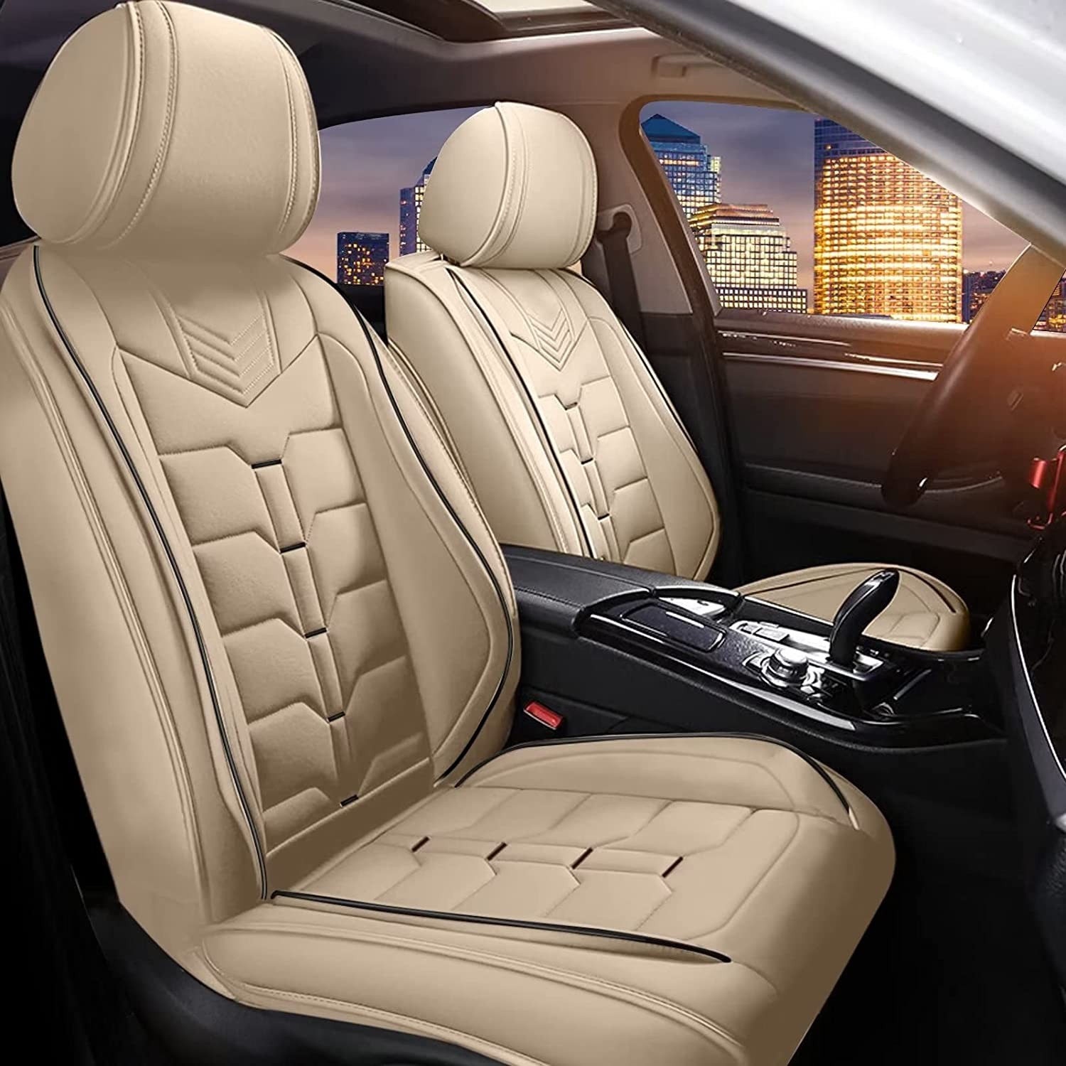 Car 2/5 Seat Covers Faux Leather For Jeep Compass 2018-2025 Seat Cushion Pad