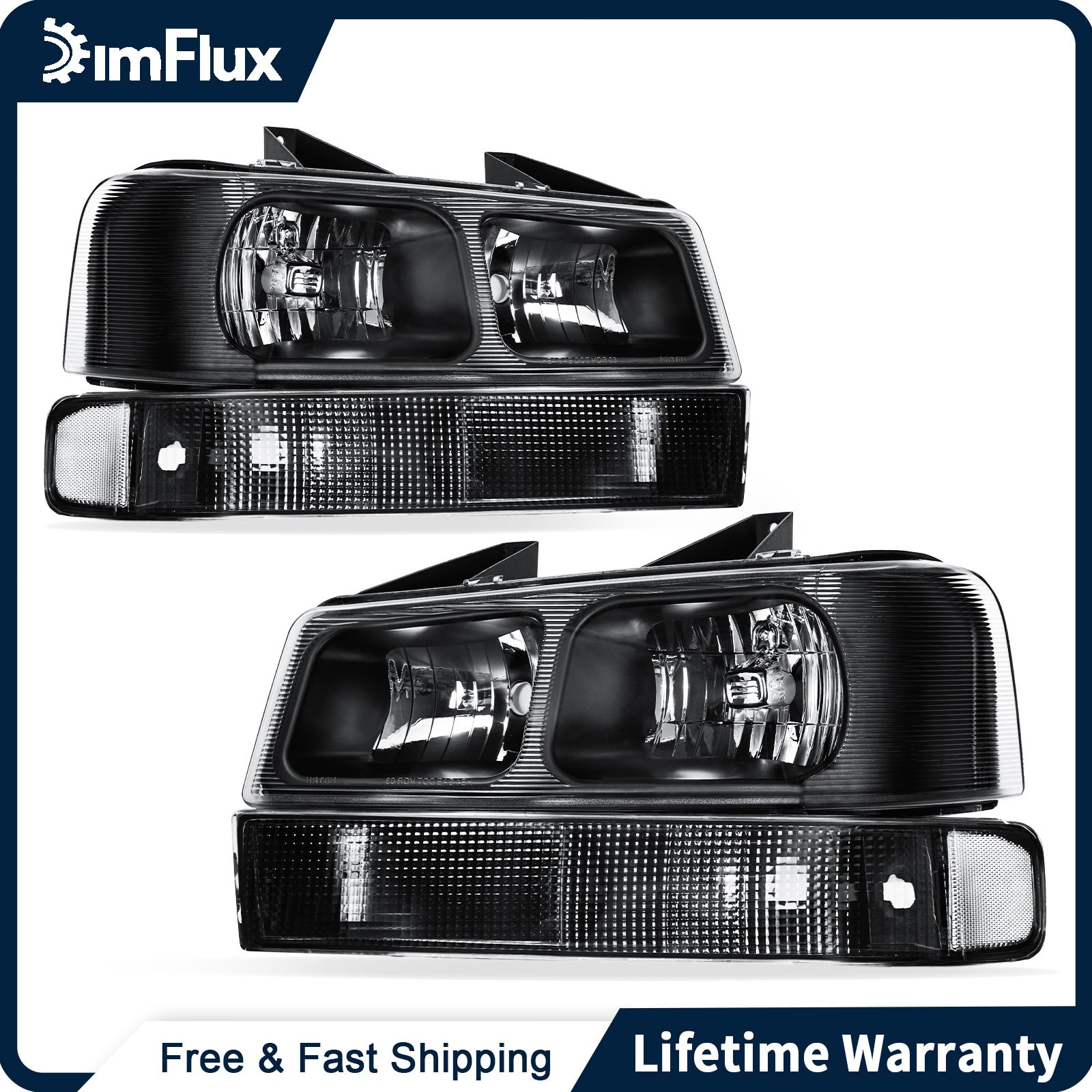 DimFlux for 03-2023 Chevy Express GMC Savana Headlights w/ Upper + Bumper Lamps DimFlux for 03-2023 Chevy Express GMC Savana Headlights w/ Upper + Bumper Lamps