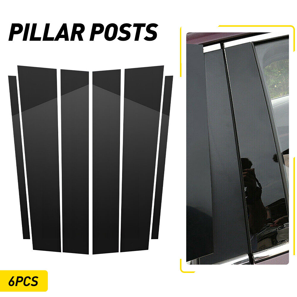Glossy Black Pillar Posts Window Trim Cover For 2004-2015 Nissan Titan Crew Cab