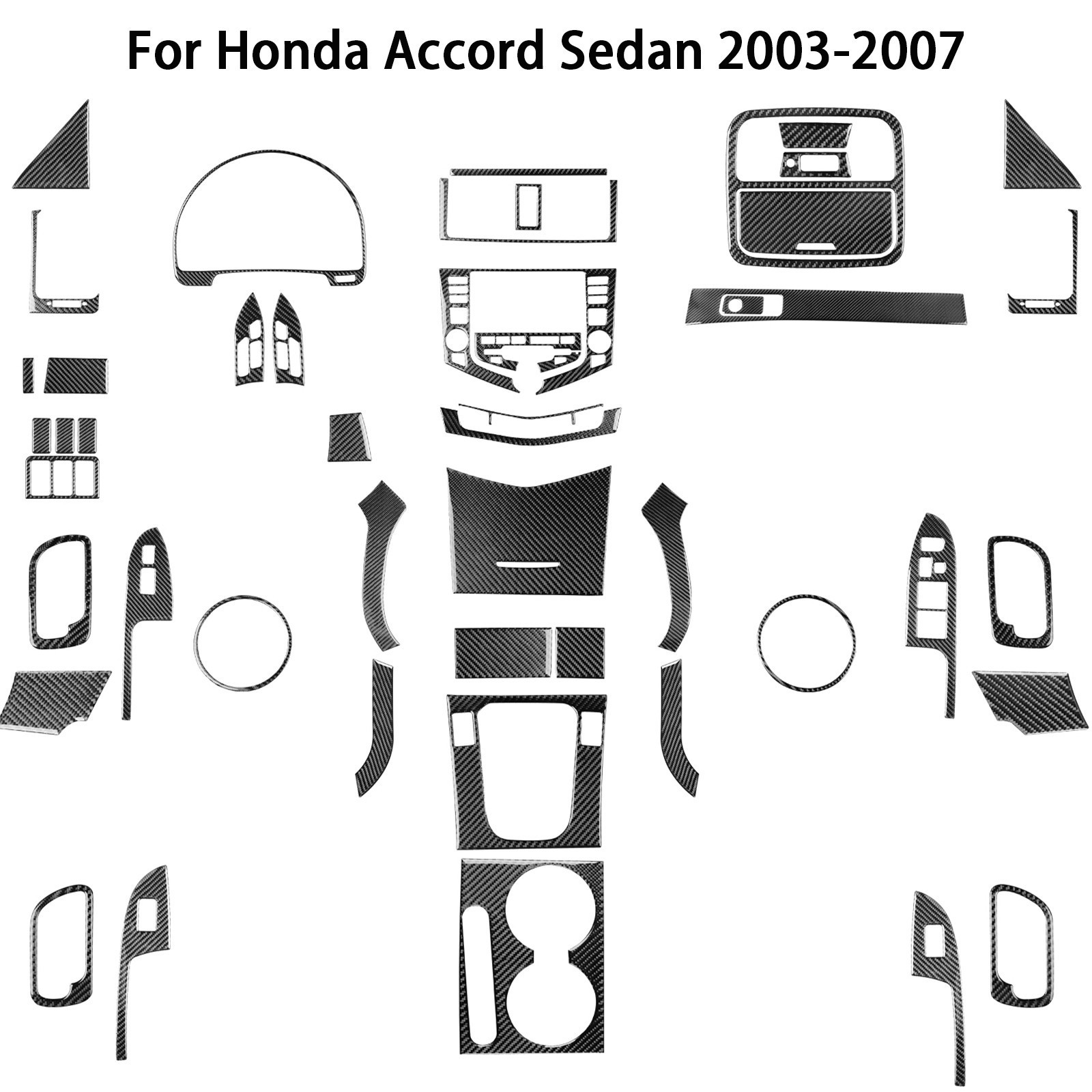 50Pcs Real carbon fibre interior kit suiable for Honda Accord 2003-2007