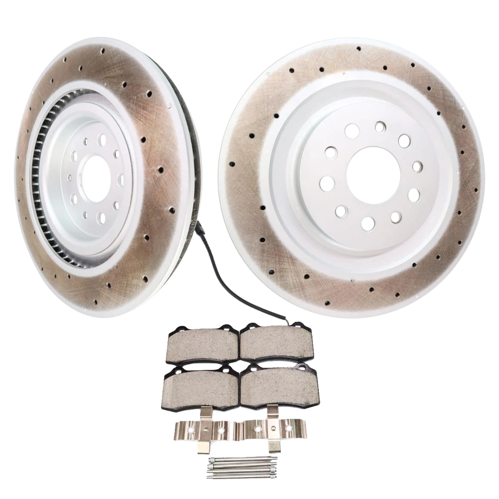 NEW FOR 2017-2022 MASERATI GHIBLI QUATTROPORTE REAR BRAKE PADS AND ROTORS
