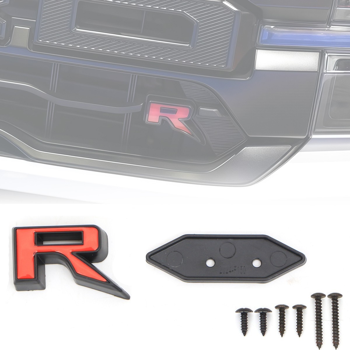 For All Ford Grill R 3D Badge Red Decor Raptor