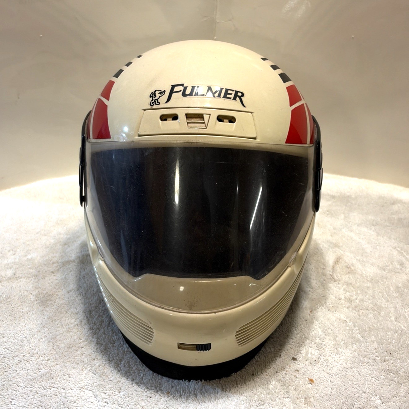 Vtg FULMER Pro HT-70 Vented Flip Up Shield Racing Helmet For Display Memorabilia