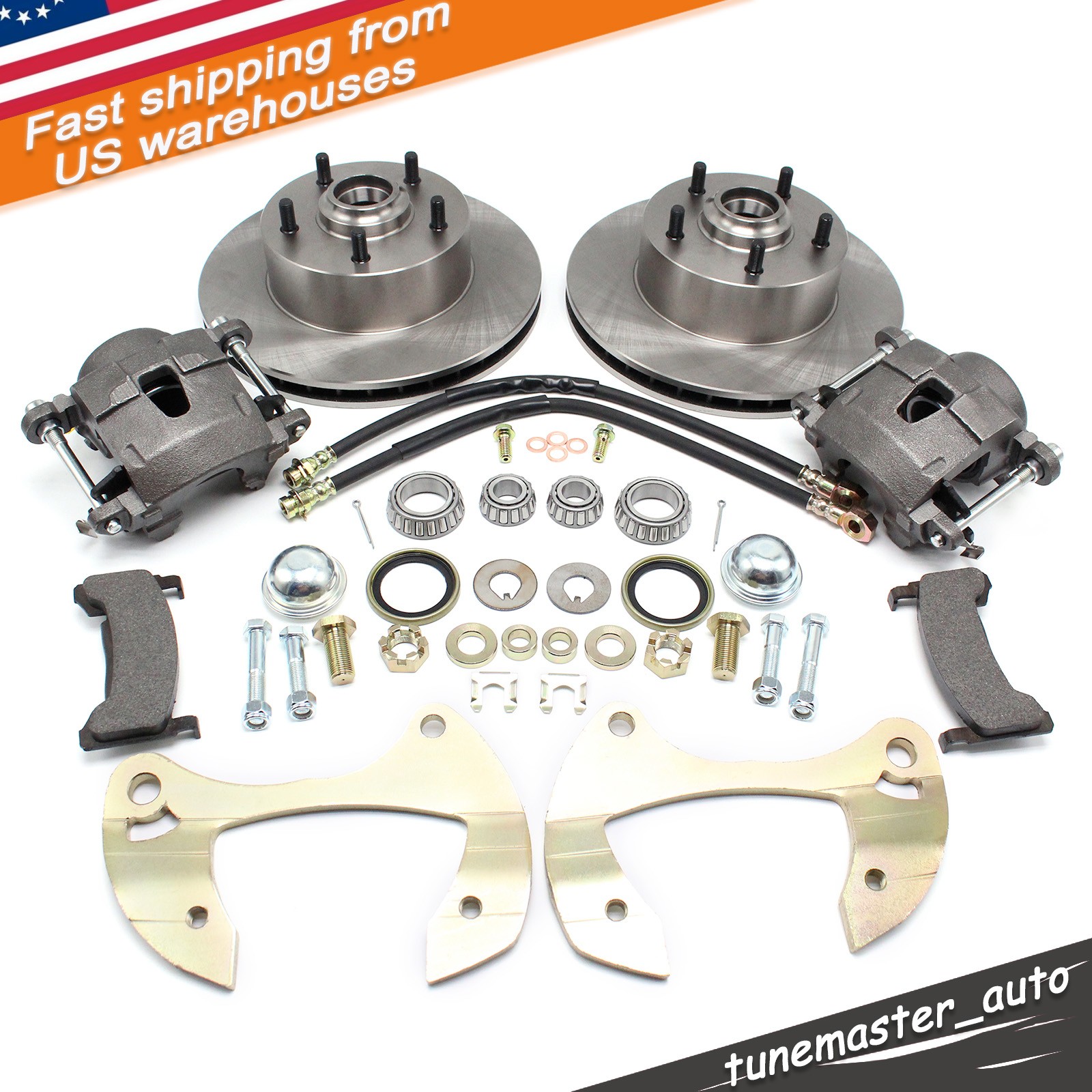 For 1955-64 Chevy Full Size Impala Bel Air Car Deluxe Disc Brake Kit, 5 x 4-3/4\