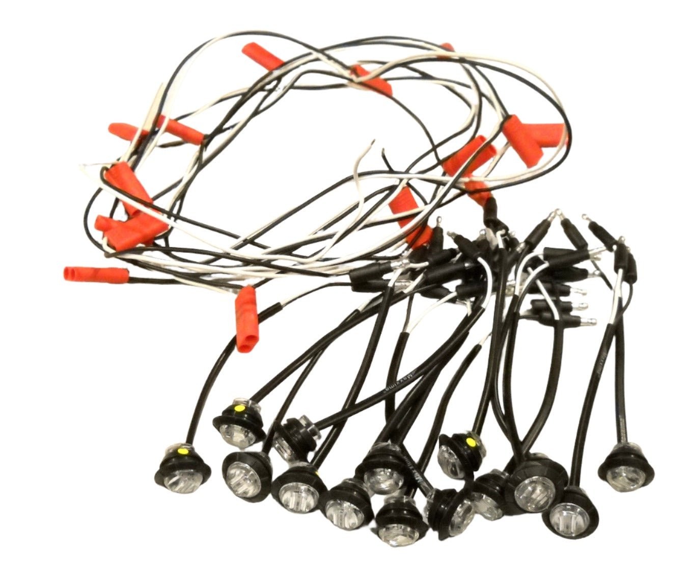 15 x 3/4 Maxxima Amber Clear LED Clearance Marker Light Trailer w/ Wire Harness