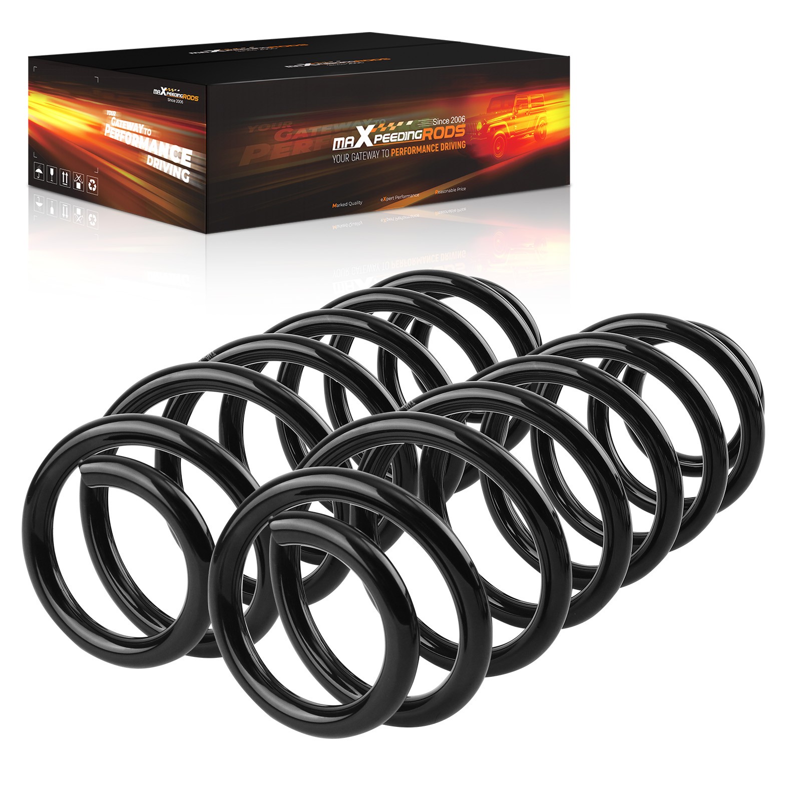 MaXpeedingrods Rear Coil Springs For Volkswagen 2004 2005-2016 1K0511115BG