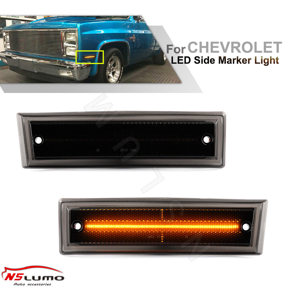 LED Side Marker Lights For 1981-91 Chevy Blazer Suburban C/K/R/V 10 20 30 Pickup
