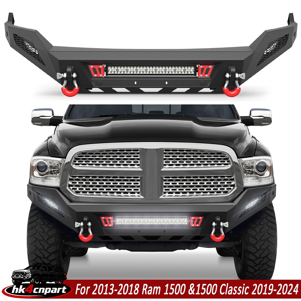 Off-road Front Bumper with Sensor Holes &LED Lights for Dodge Ram 1500 2013-2018