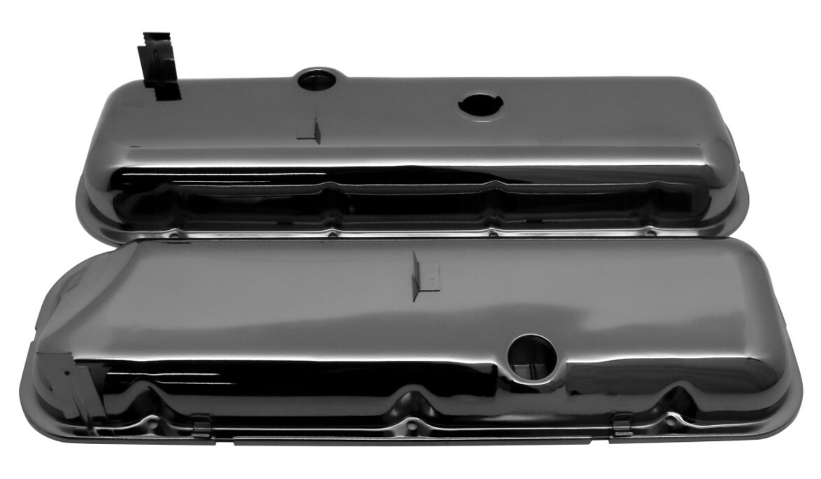 Steel Short Valve Covers Fits 1965–1972 BBC Chevy 396-427-454 – Black Chrome