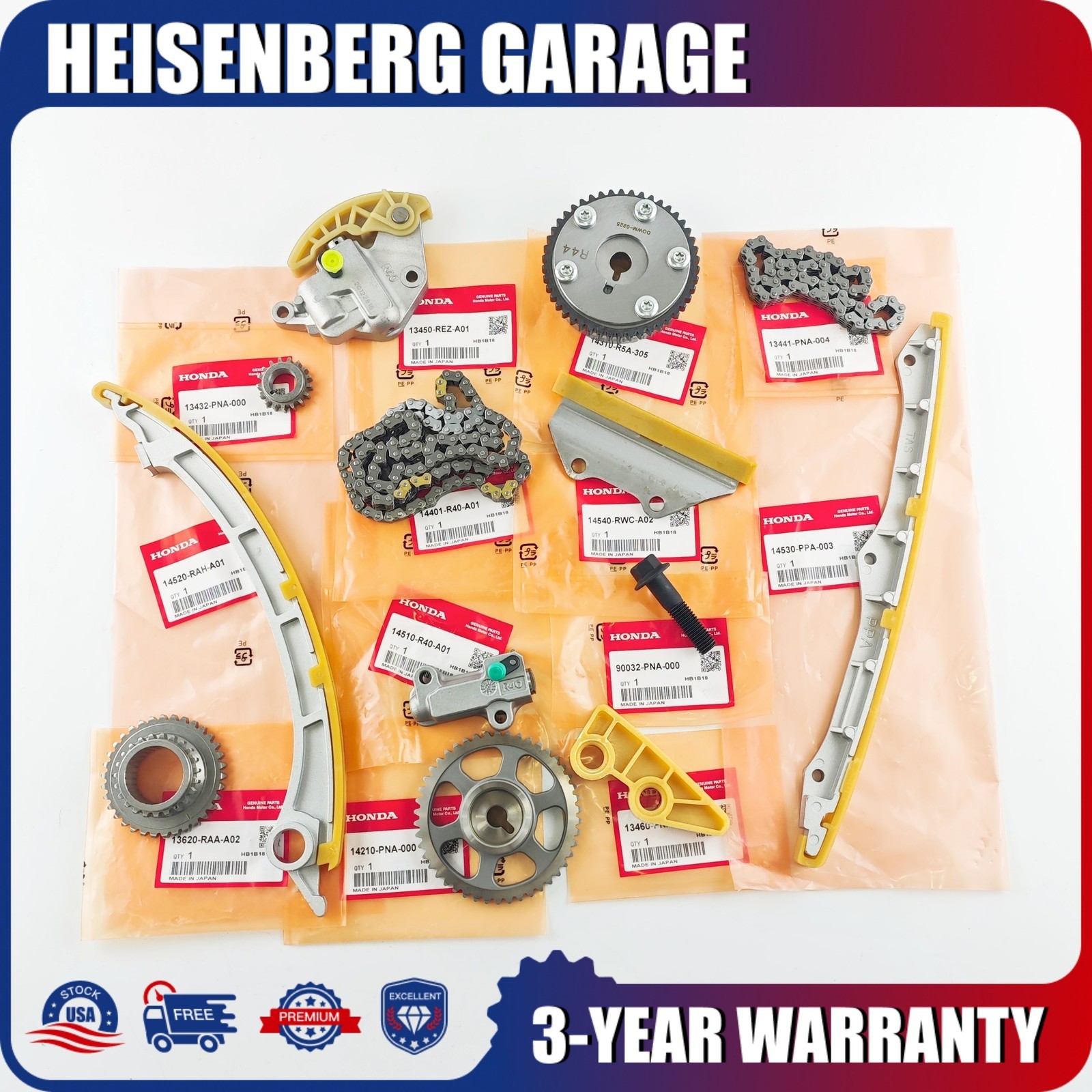 13X Timing Chain Kit VVT Sprocket Set For Honda Accord CR-V 2.4L 2008-2012 New 13X Timing Chain Kit VVT Sprocket Set For Honda Accord CR-V 2.4L 2008-2012 New