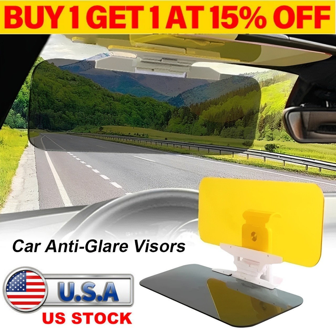 Day and Night Anti-Glare Polarized Car Sun Visor Extender Universal for Car SUV