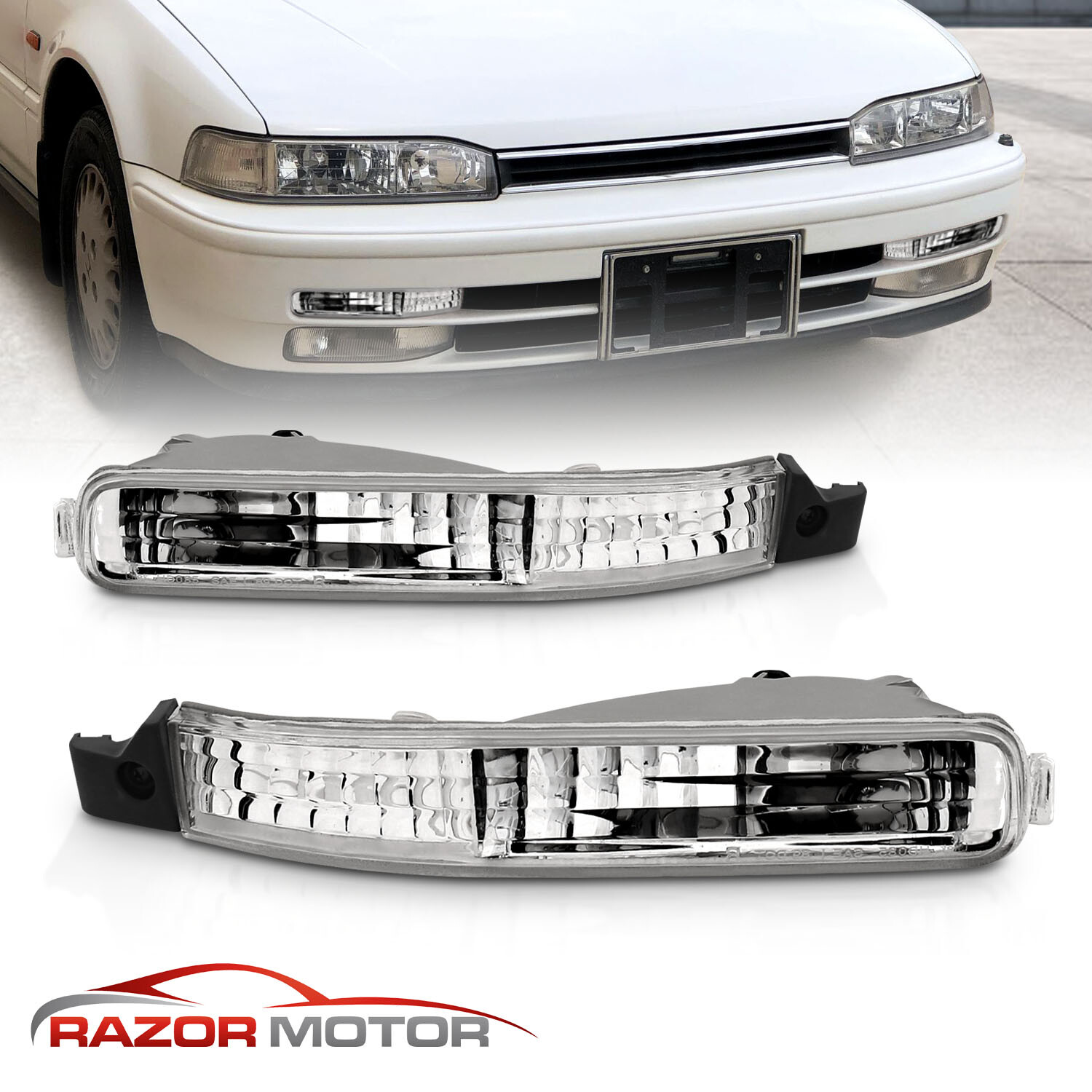 For 1992 1993 Honda Accord LX/DX/EX/10th Anniversary Clear Bumper Signal Lights