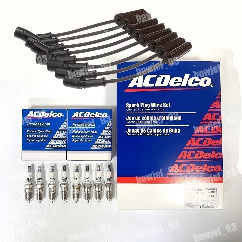8pcs 9748HH Wires & 41-962 19299585 Spark Plug For Chevrolet GMC 4.8L 5.3L 6.0L