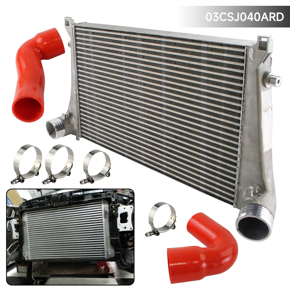 FOR MK7 GTI GOLF R VAG 1.8T 2.0T 8V A3 S3 70MM COMPETITION INTERCOOLER RED