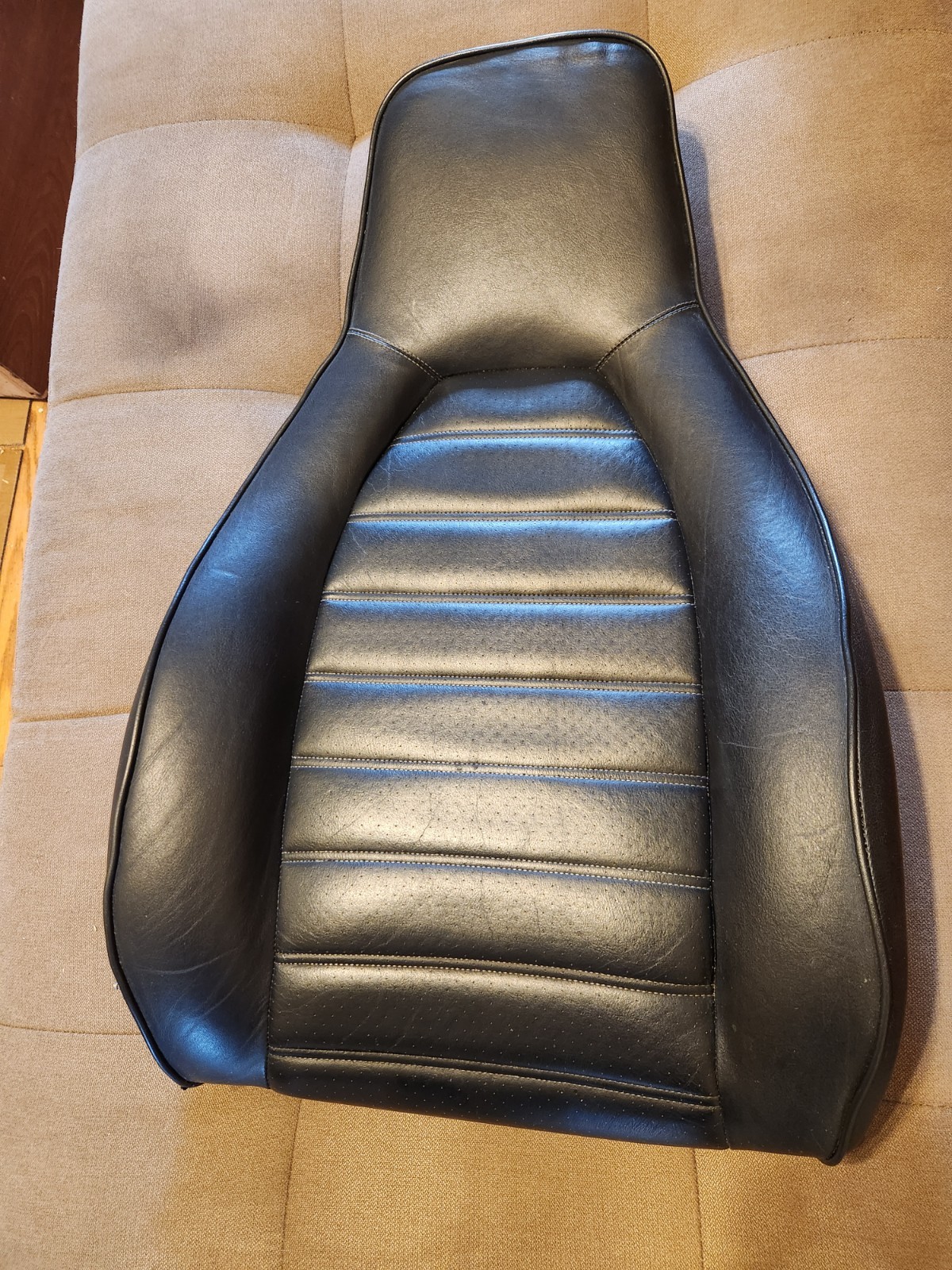 1982-1985 Porsche 944 924S Passenger Seat Back - Black Leather - Nice 