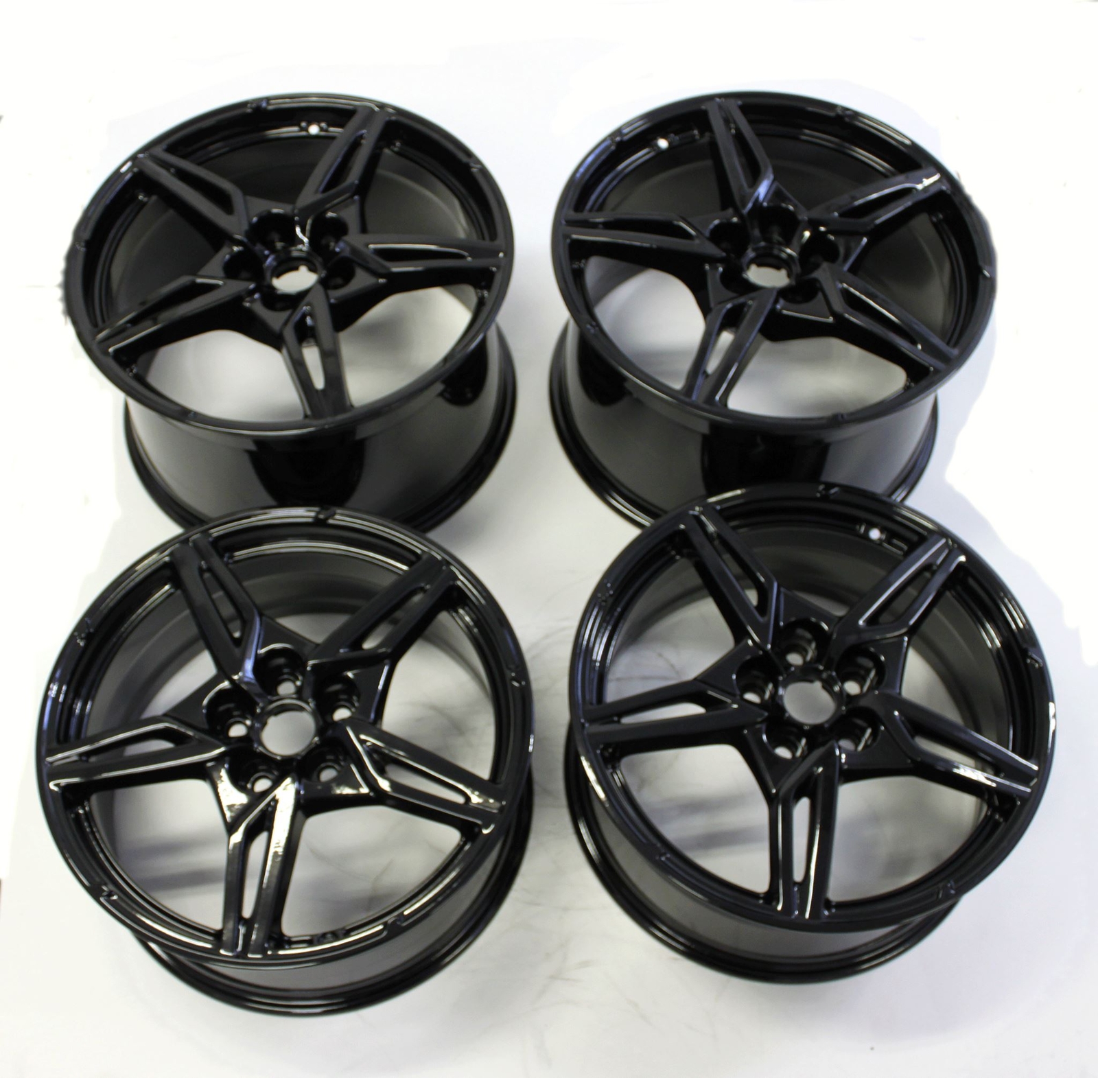19x8.5 20x11 Chevy Corvette C8 OEM 14007 14008 Gloss Black  2020-2024 Staggered