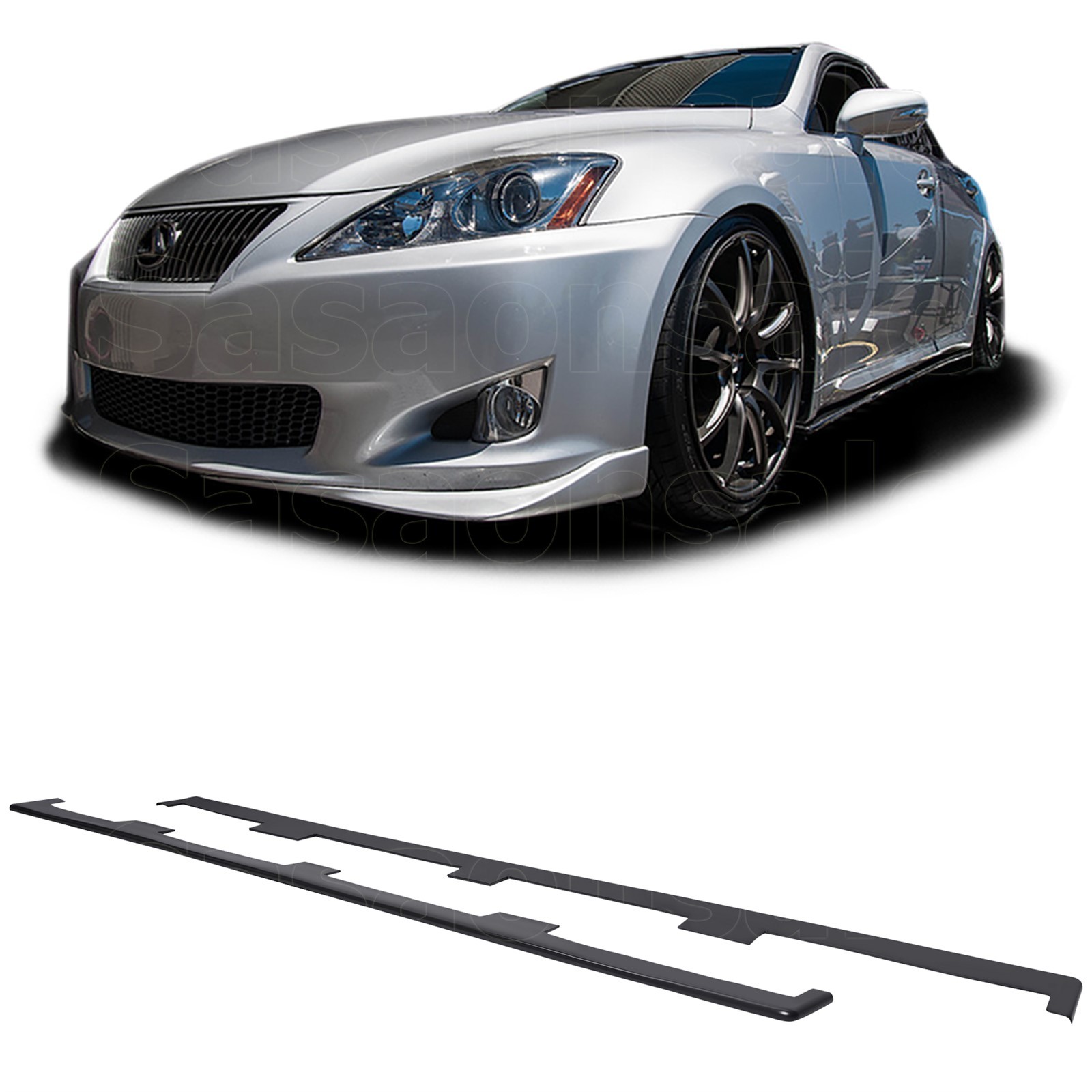 Side Skirts Body Kit Bumper Lip For 06-15 Lexus IS250C IS350C ISF, PU Black UL