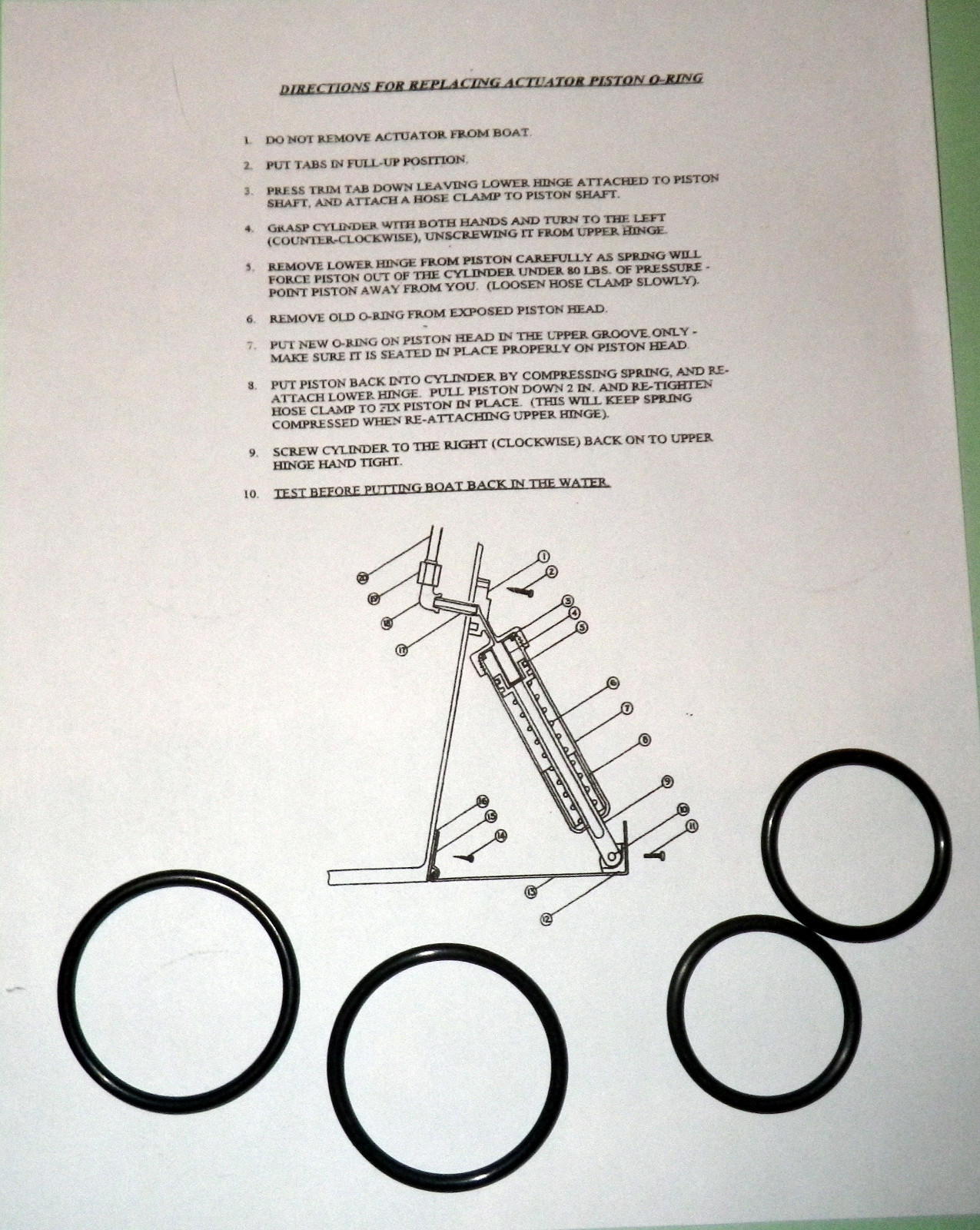 Bennett Trim Tab Actuator O ring Sealing Kit w/ Instructions for 2 Actuator %%