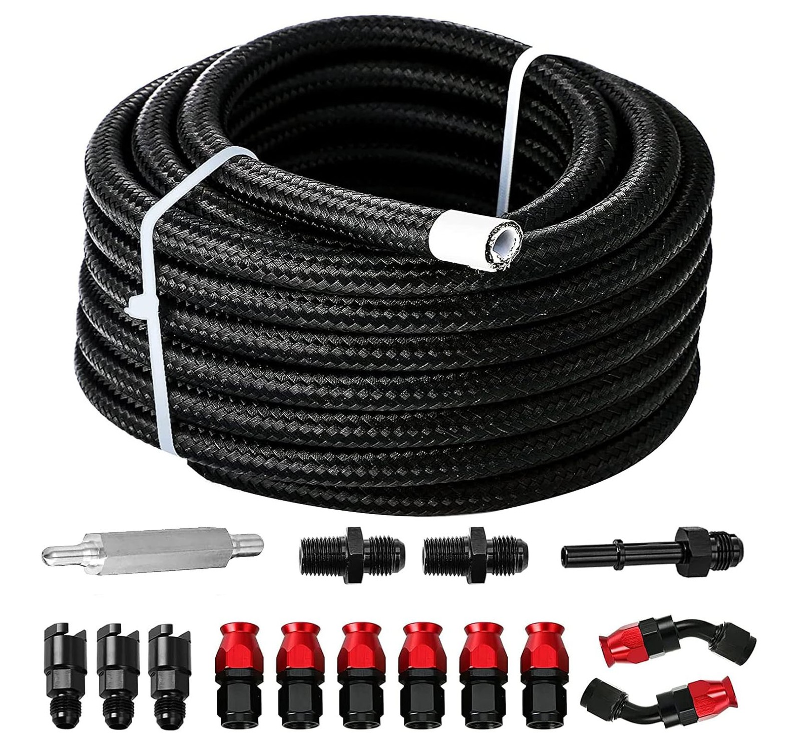 AN6 6AN PTFE LS Swap EFI Fuel Line Fitting Kit with 25FT Hose and 15 Fitting E85