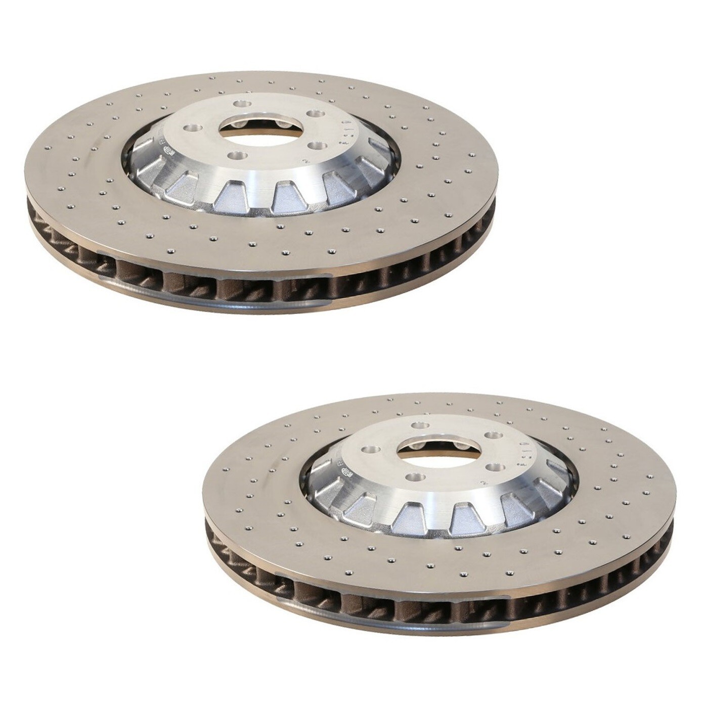 SHW Performance Set Front Drilled Disc Brake Rotors for Shelby GT350 Up To 2019
