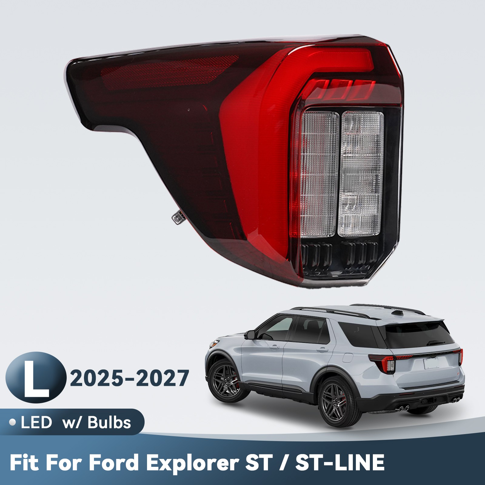 For 2025-2027 Ford Explorer LED Tail Light Left Driver Side w/ Bulbs RB5Z13405B For 2025-2027 Ford Explorer LED Tail Light Left Driver Side w/ Bulbs RB5Z13405B