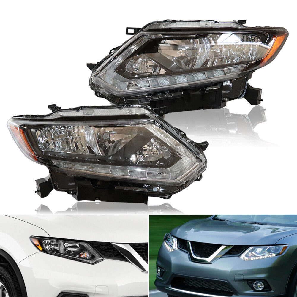Pair For Nissan Rouge 2014 2015 2016 Halogen Headlights OEM Right & Left Side