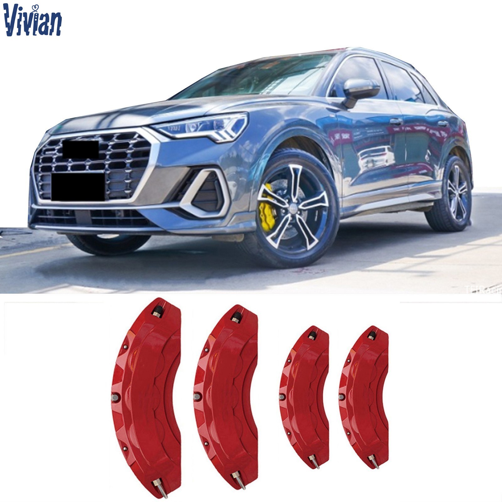 4pcs Customized Aluminum Car Brake Caliper Covers for Audi Q3 Accessories