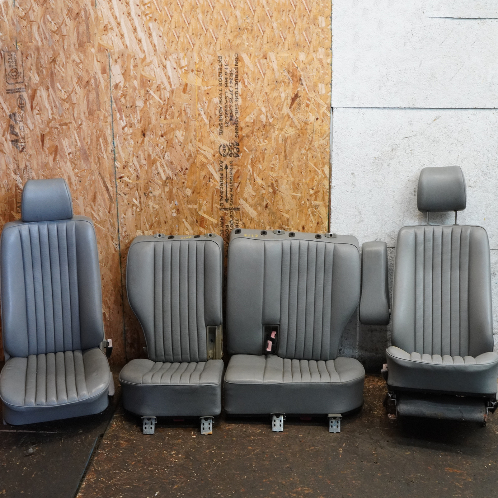 90-93 Mercedes 300E W124 Wagon Seat Leather Bucket Cushion Front Rear Set OEM
