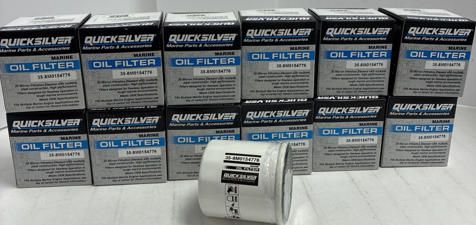 LOT of 12 Quicksilver 20 Micron 8M0154776 Oil Filter for Tohatsu, Yamaha Honda